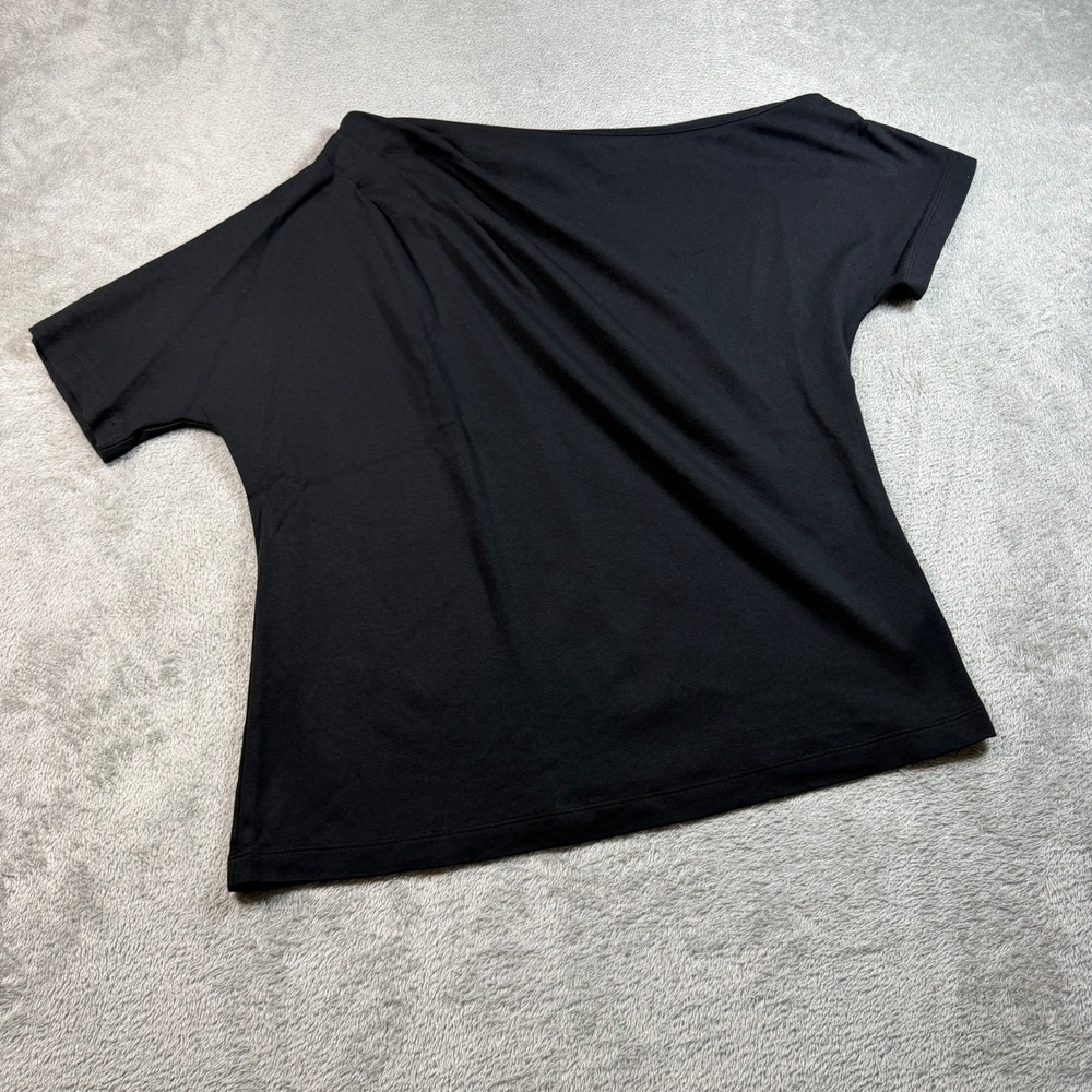 Aritzia Babaton Interlock Cotton Script Top Women Medium Black Short Sleeve